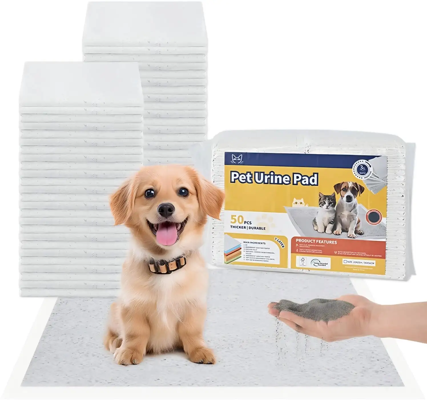 50-Pack Pet Training Pads Puppy 5-Layer Leak-Proof