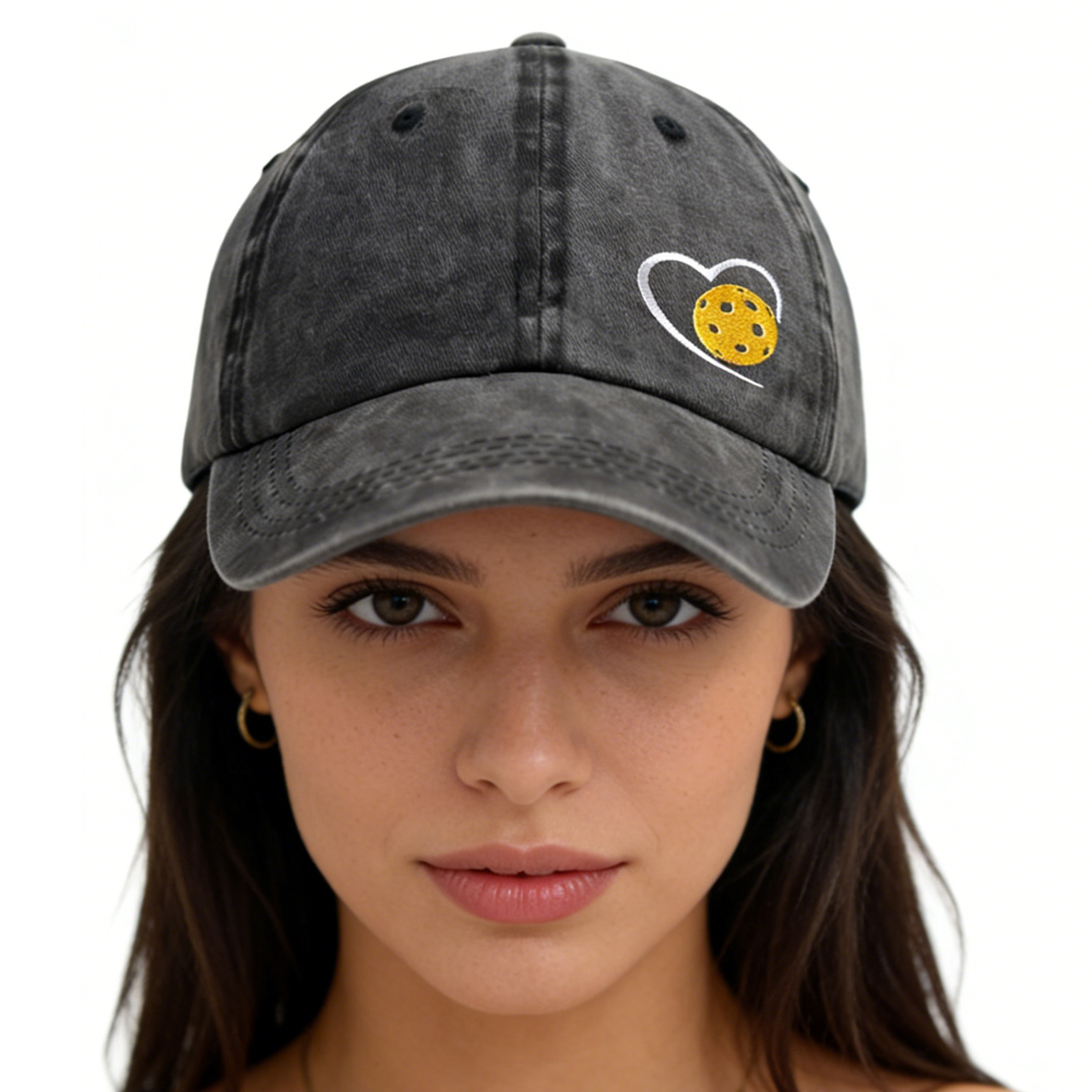 2pcs Pickle Ball Hat For Men Women, Adjustable Embroidered Wash Cotton Baseball Cap - Women's Clothing