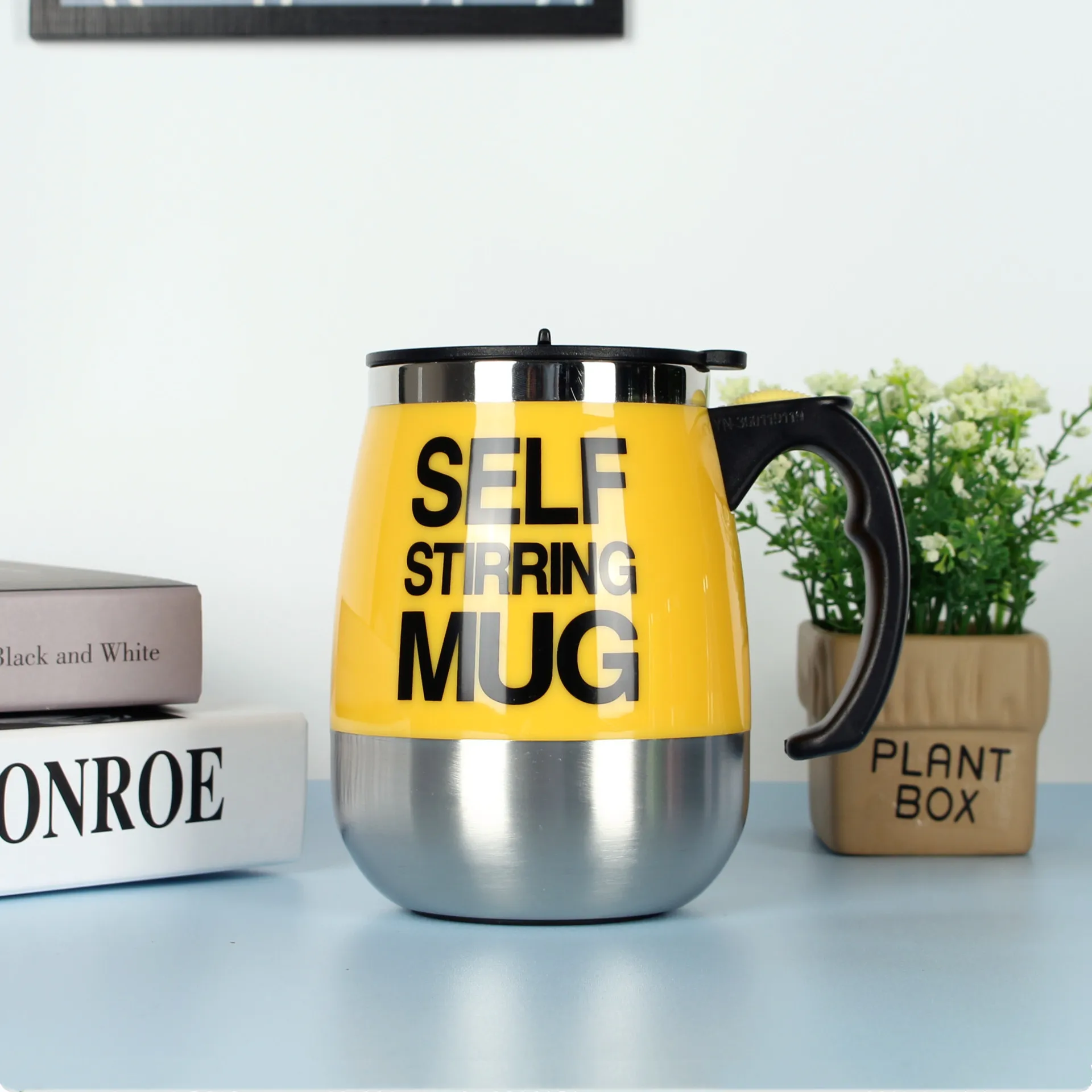 Electric Self Stirring Coffee Mug Cup Stainless Steel Automatic Self Mixing & Spinning Home Office Travel Mixer Milk Whisk Cup – image 8