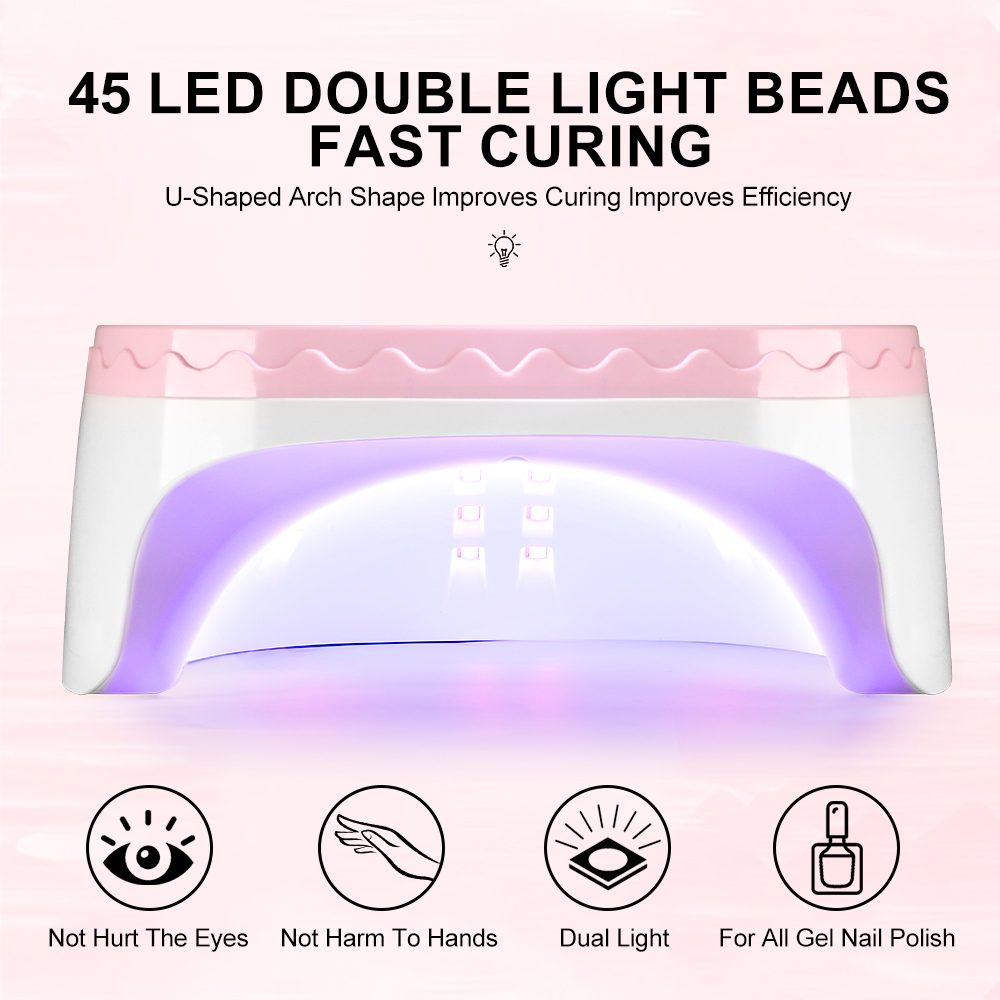 UV Nail Dryer Gel Nail Lamp, LED Light For Gel Polish-4 Timers Professional Nail Art Accessories Nail Lamp With 42 Beads & Touch Display, Shining Crystal Decorations, Curing Gel Toe Nails 6