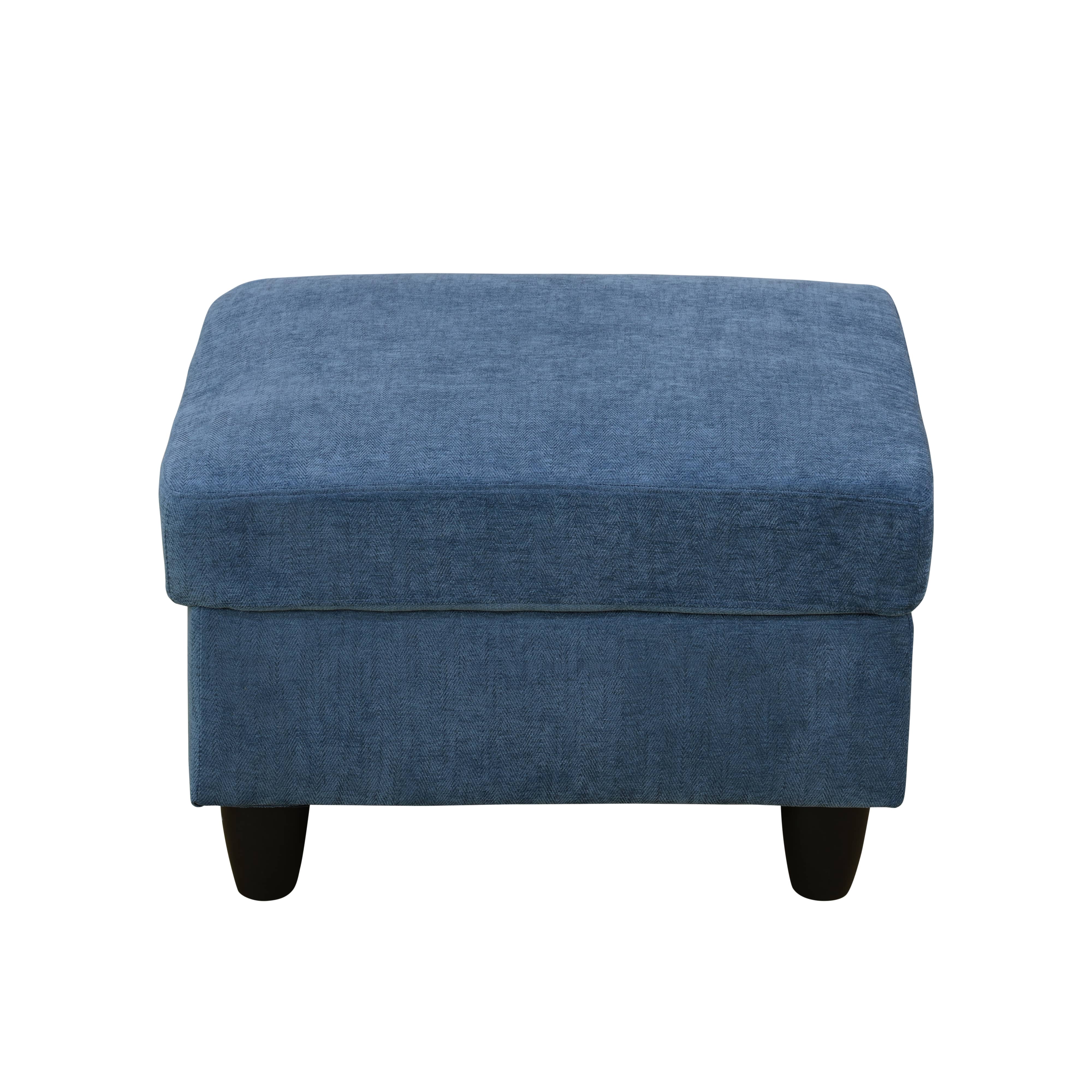 Pickup Only--Blue Flannel 8-Piece Living Room Sofa Set