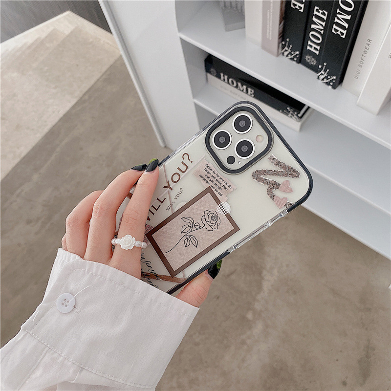 Frosty Wind Rose Transparent Plastic Phone Case - Image 3