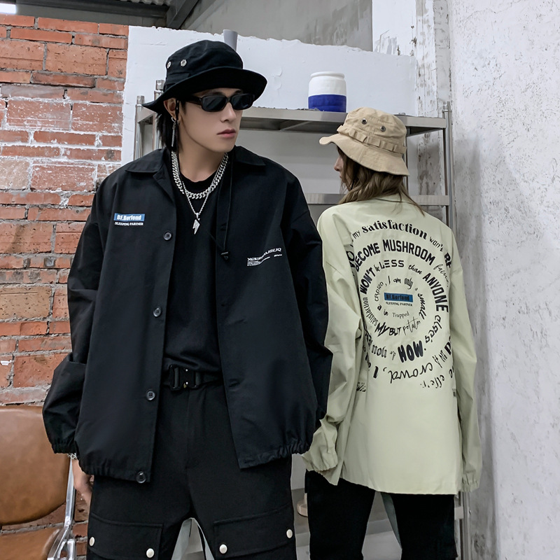 Long-sleeved Color Matching Shirt Men And Women Trendy Brand