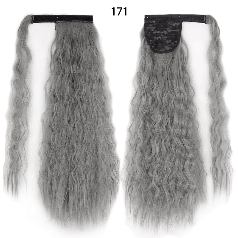 Ponytail Wig Water Wave Velcro Banding Chemical Fiber High Temperature Silk — foto 17