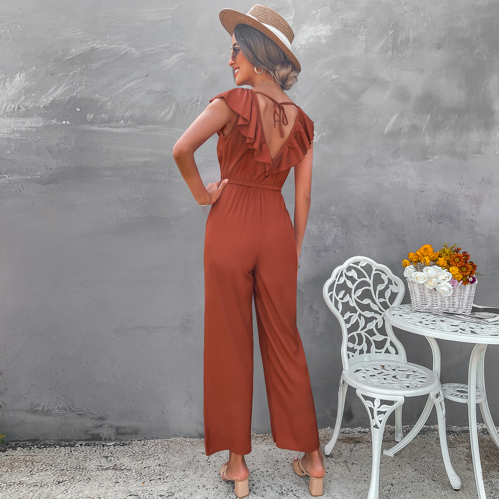European And American Women’s Fashion Slim Waist Jumpsuit