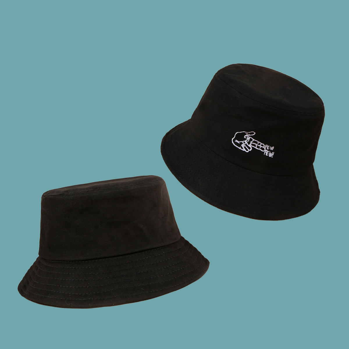 Black Hat Female Fashion Sunshade Fisherman Hat