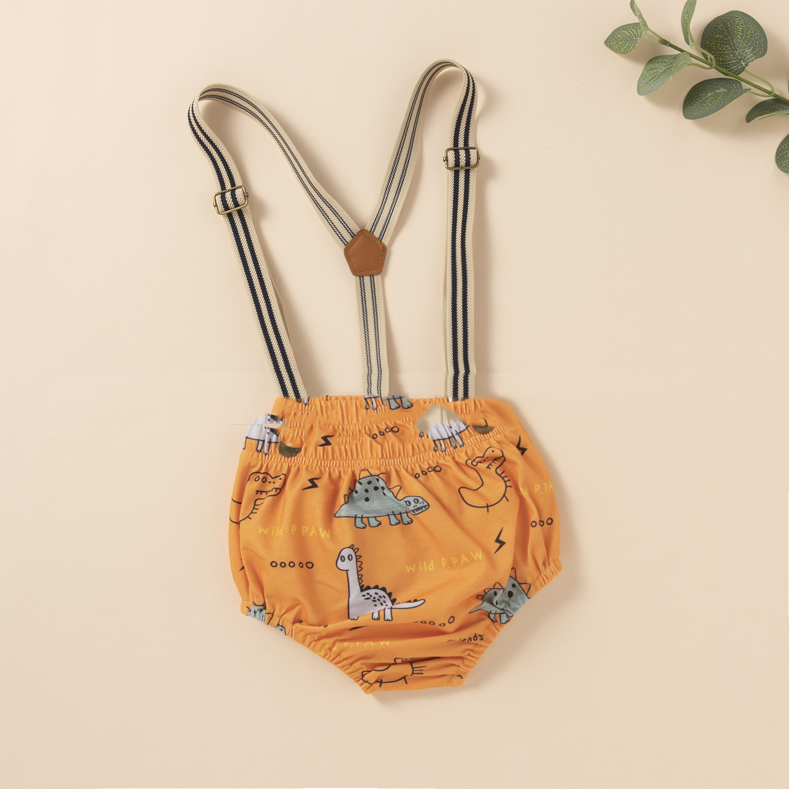 Summer Dinosaur Print Bow Tie Romper