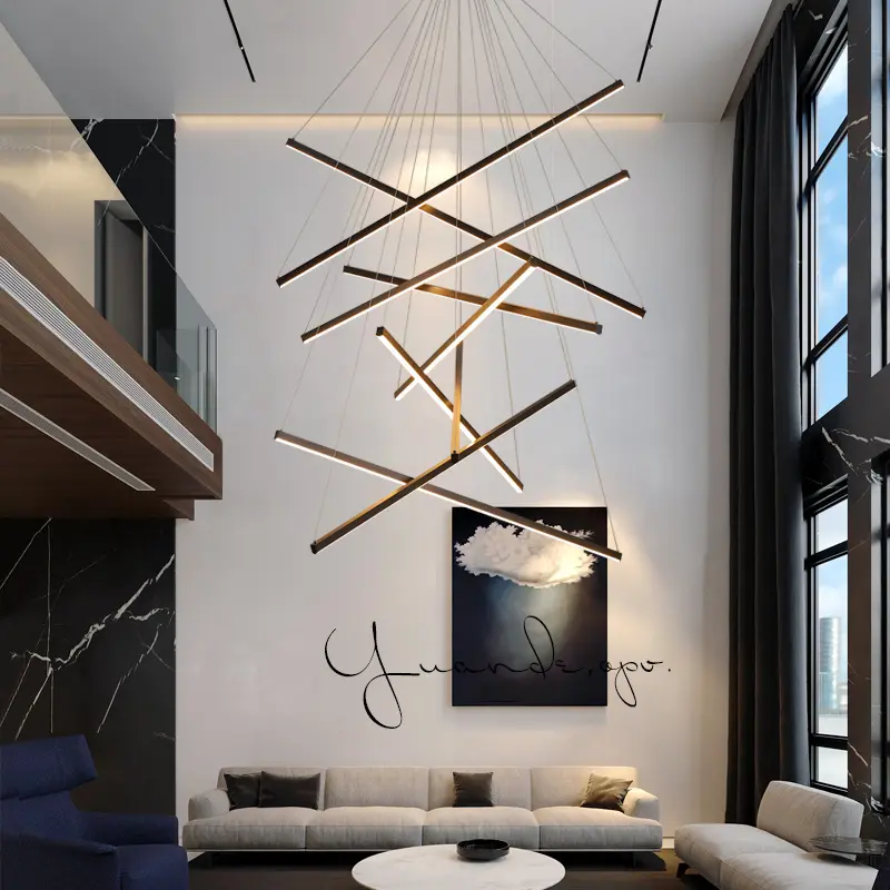 Duplex Hollow Staircase Chandelier Simple Modern Atmosphere