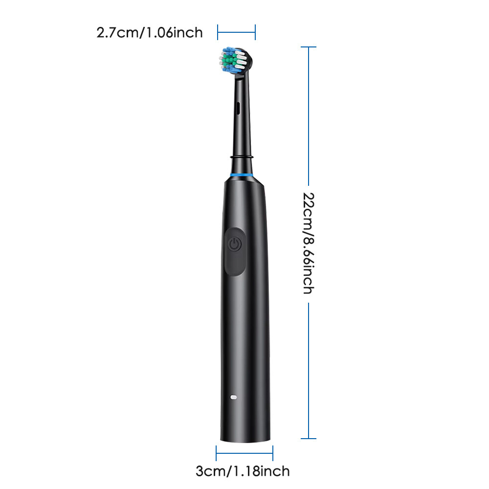 Rotating Electric Toothbrush, Smart Timer 4 Brush Heads 5 Modes USB Rechargeable — image 3