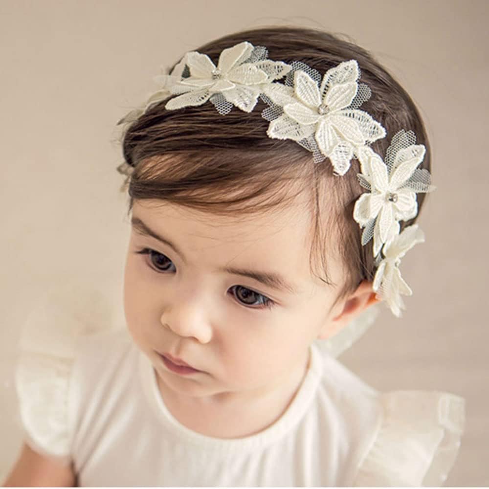Baby Girls Cute Bow-knot Headband Soft Lace Floral Hairbands Newborn Infant Toddlers Kids Hair Accessories — foto 5