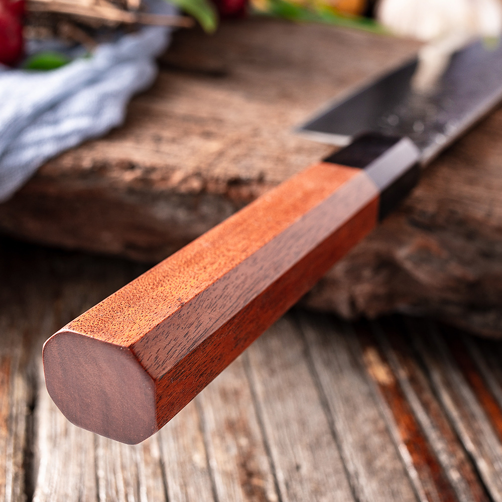 Title 2, Ebony Kitchen Knife Handmade Stainless Carbon S...