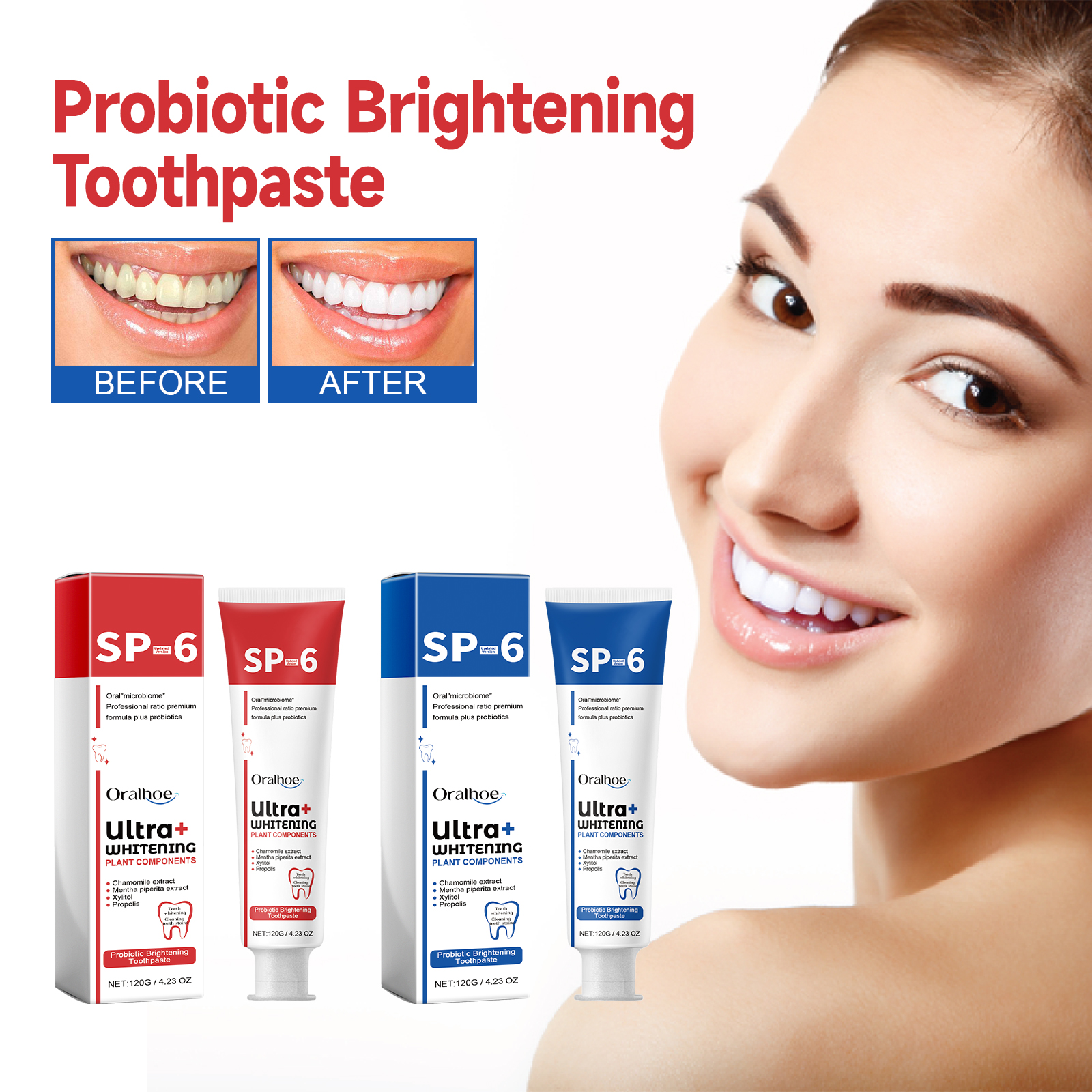 Probiotic Whitening Toothpaste Blue Edition 120g-box