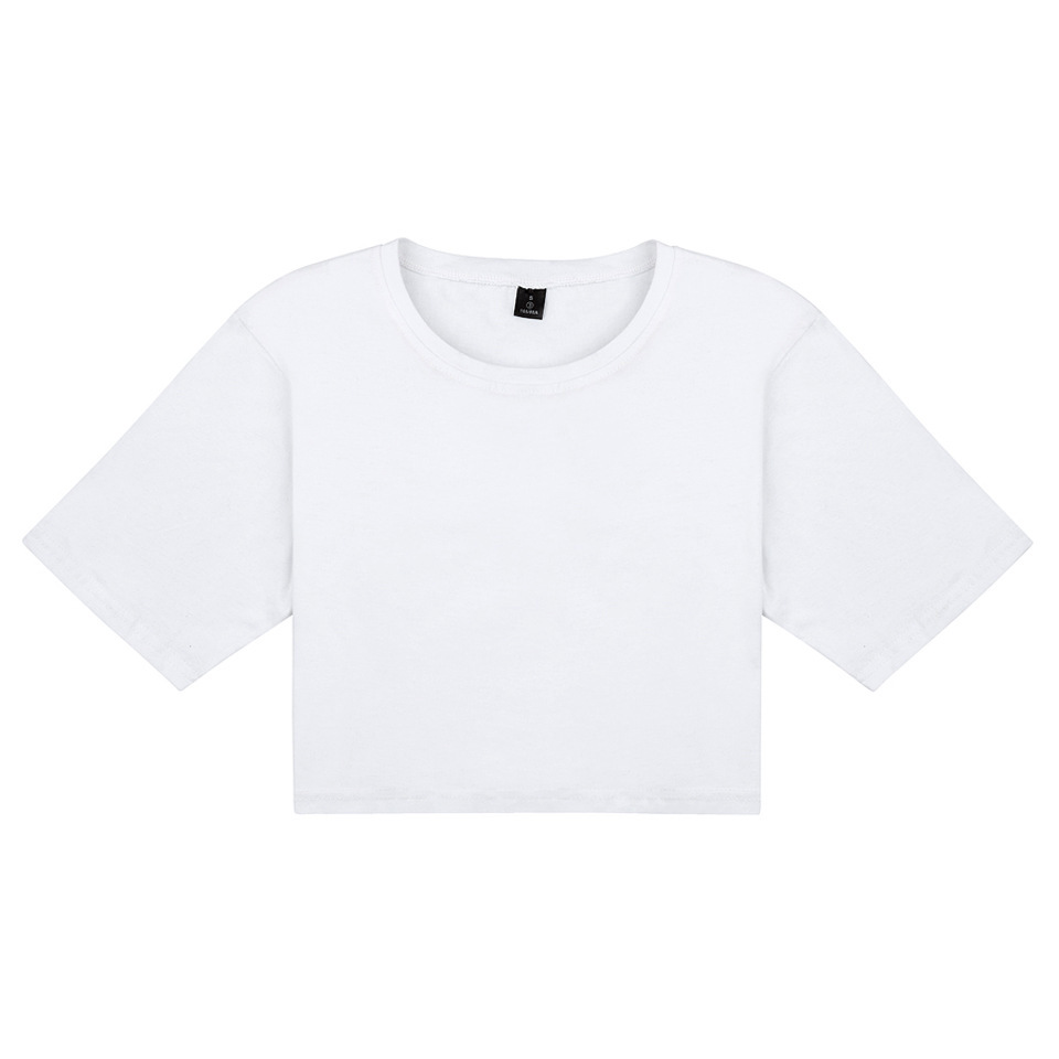Solid Color Revealing T shirt Female Dance Practice Dance Culture White - Shop at LoveMi