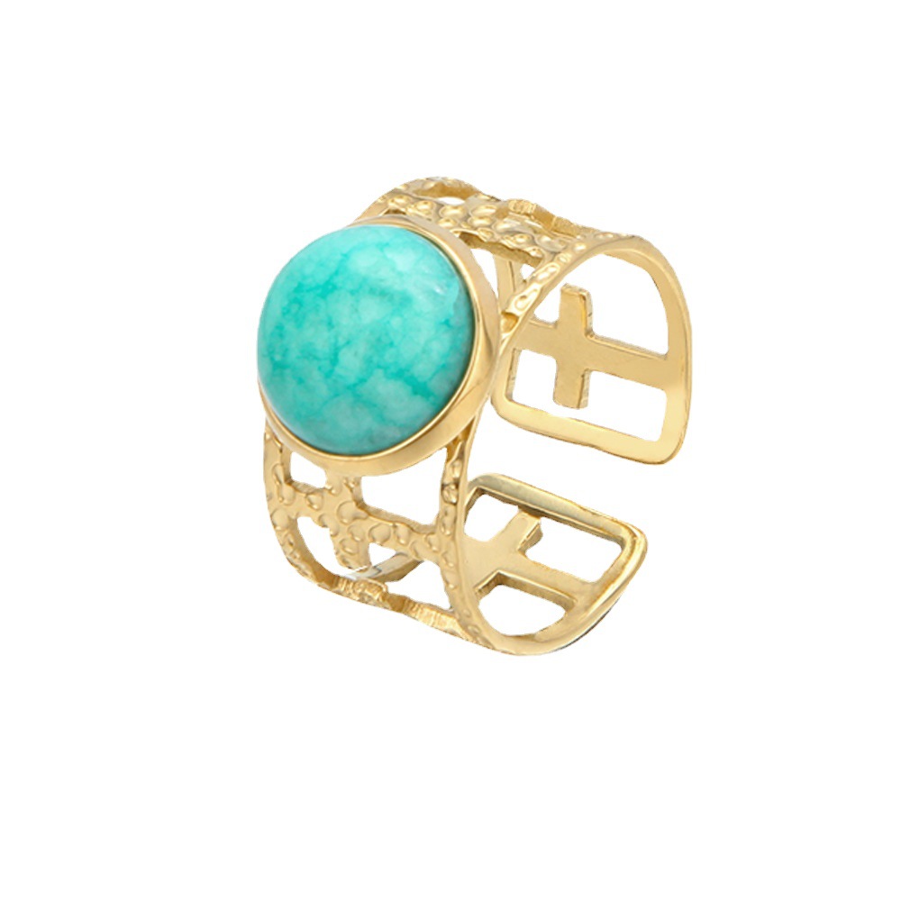 Hollow Titanium Steel Inlaid With Natural Stone Fingertips