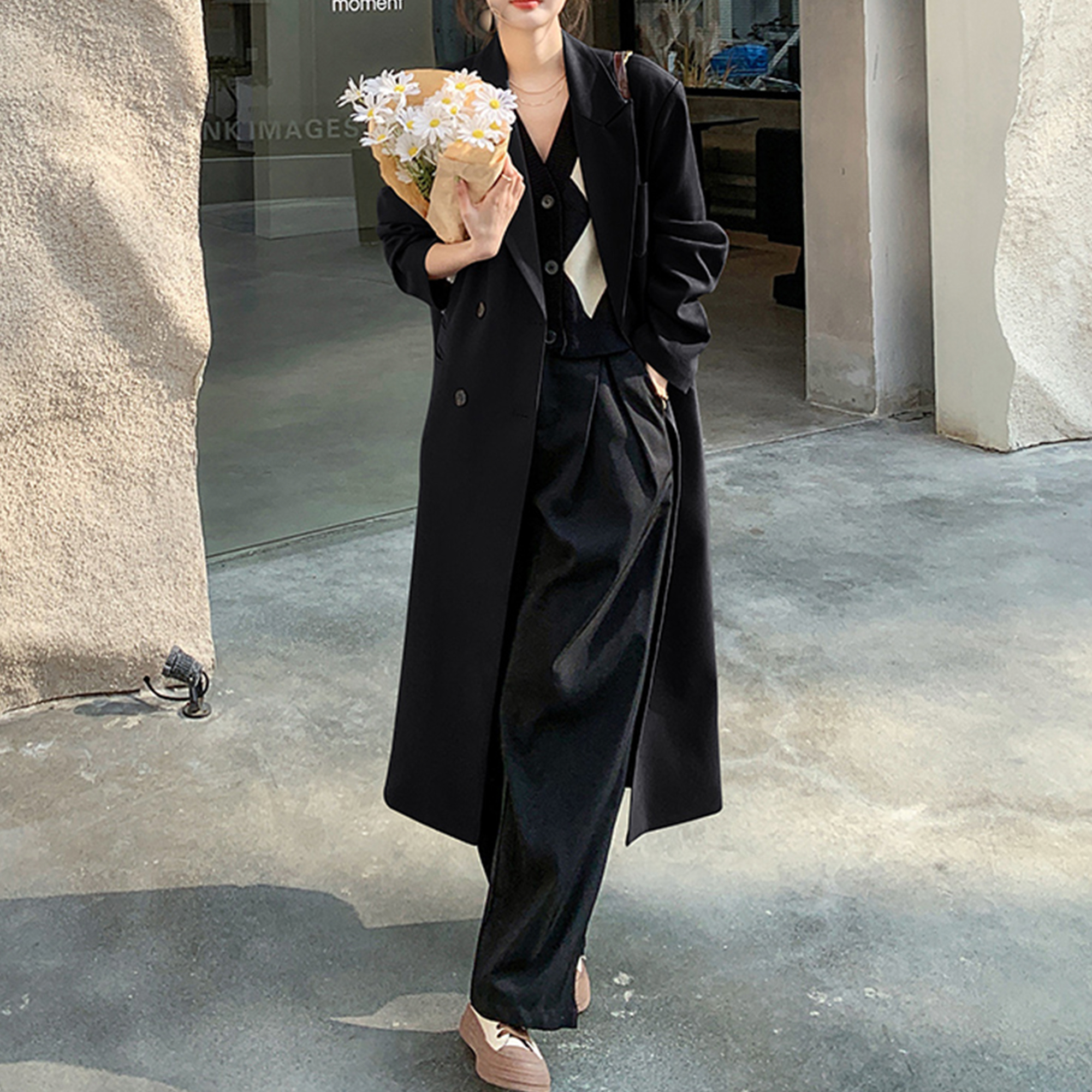 Womens Long Trench Coat, Classic Trench Coat, British Style Women's Coat Outerwear, Elegant Jacket For Women, Spring Clothing Black - Shop at LoveMi