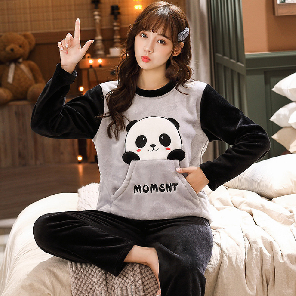 Title 4, Ladies Cute Panda Velvet Pajamas Snuggle up in ...