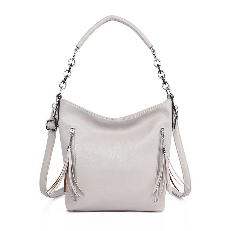 Single Shoulder Messenger Bag Tote Bag Large Capacity Chain Simple Bag - Grey