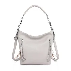 Single Shoulder Messenger Bag Tote Bag Large Capacity Chain Simple Bag - Grey - View 1