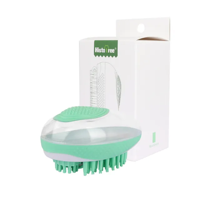 Dog Cat Bath Brush 2 in 1 Pet SPA Massage Comb Soft Silicone Pets Shower Hair Grooming Cmob Dog Cleaning Tool Pet Products Green - Shop at LoveMi