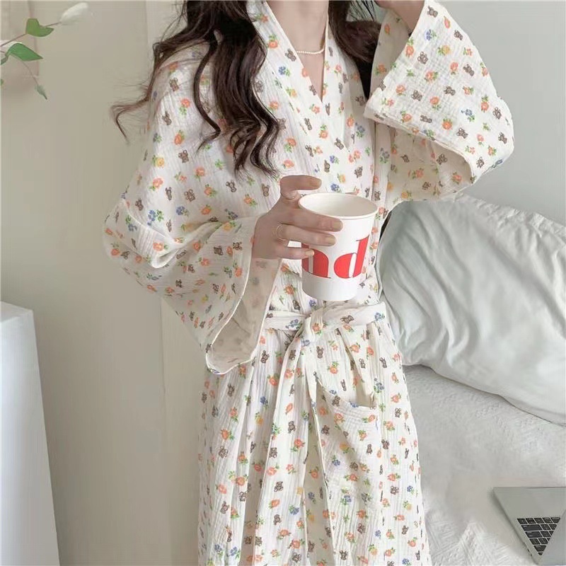 Title 2, Long Sleeve Nightgown Cute Bear Nightdress Wome...