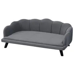 PawHut Dog Sofa, Pet Couch Bed For Medium, Large Dogs, With Legs, Cushion - Grey - Grey - View 1