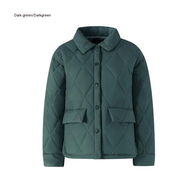 Workwear Cotton padded Jacket Winter Cotton padded Clothes Short Dark Green - Shop at LoveMi