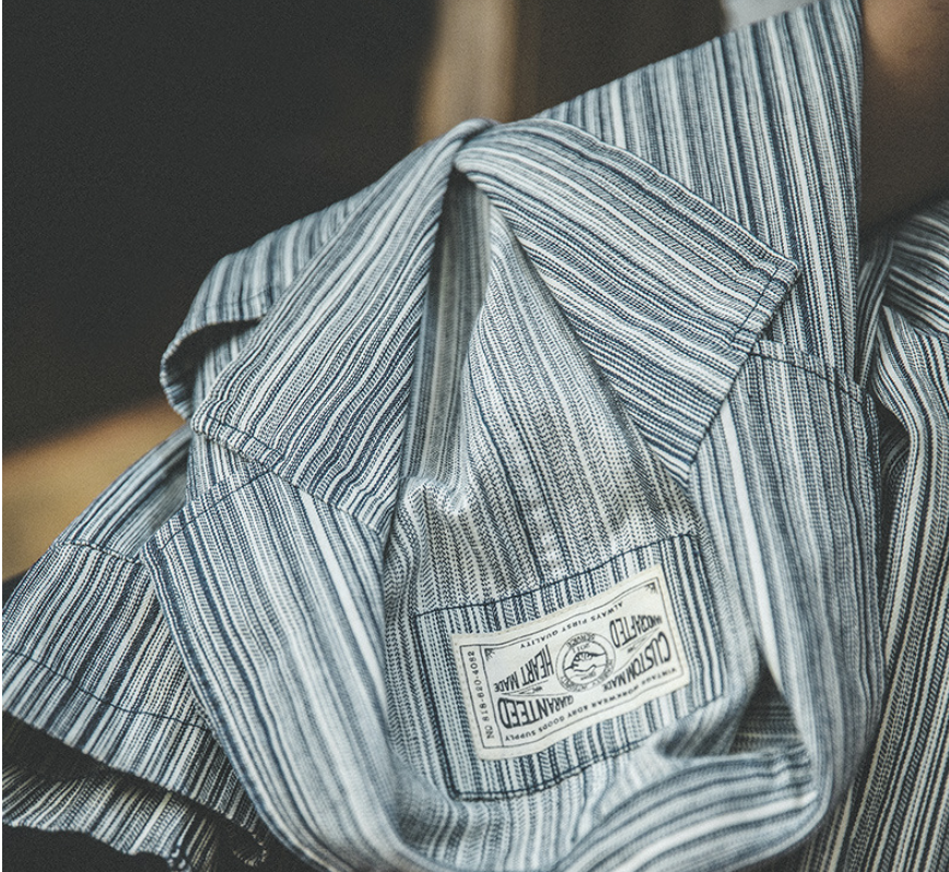 Japanese Retro Tooling With Blue And White Stripes