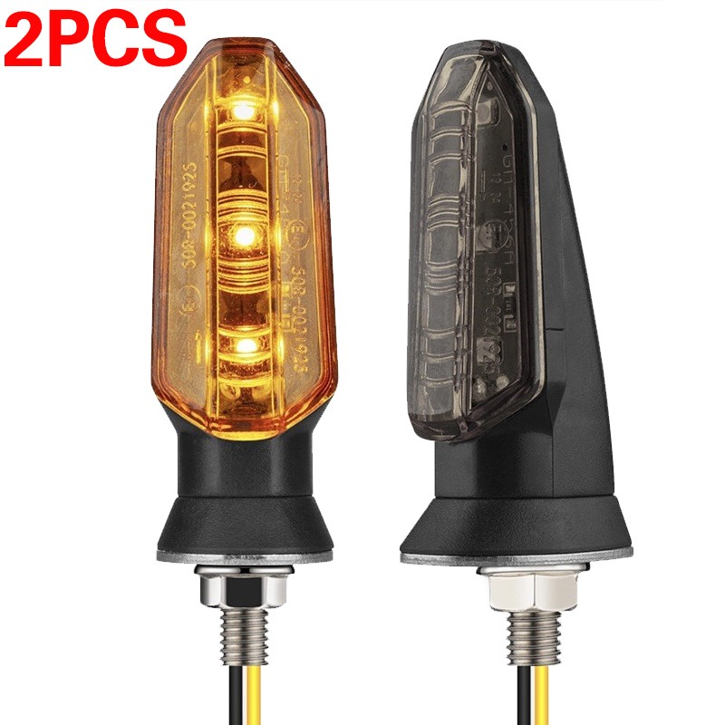 2Pcs Motorcycle Motorbike Turn Signal Lights Indicators Lamp Amber Mini LED 12V — image 6