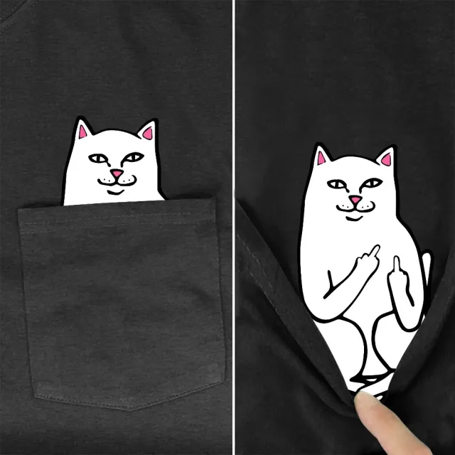 Men's T Shirt Fashion Brand Summer Pocket Despise Cat G L - Shop at LoveMi