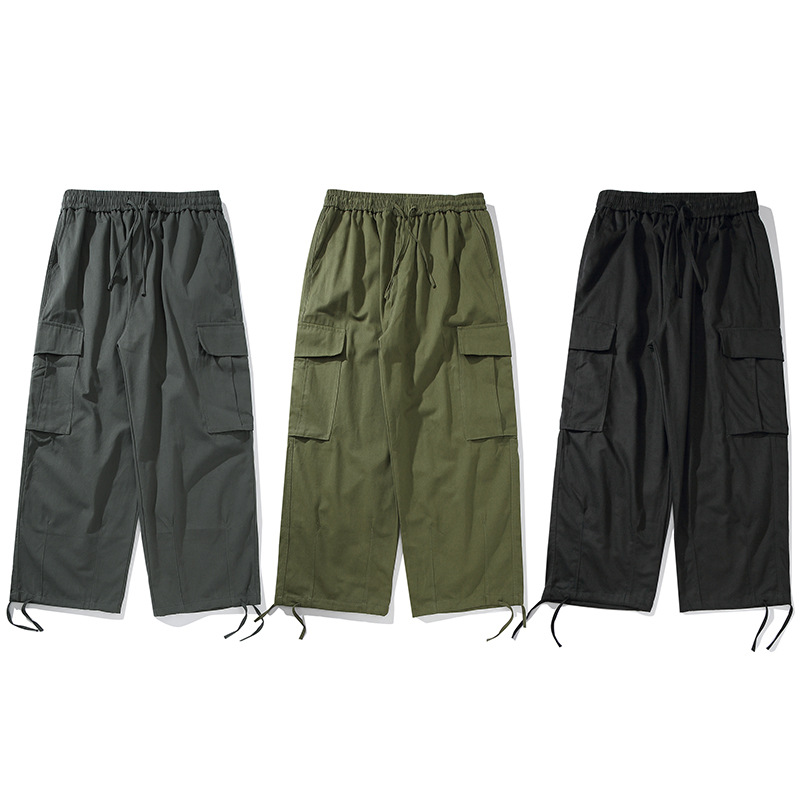 Title 3, Pantaloni cargo vintage arricciati a gamba drit...