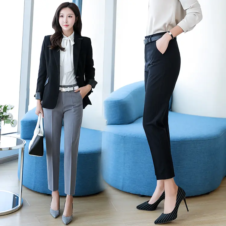 Thin And Straight Student Occupational Cropped Trousers