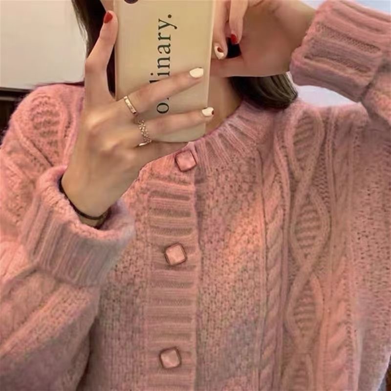 Thick Needle Thread Twist Women's Sweater Coat