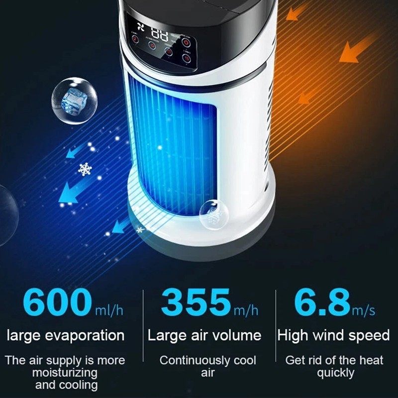 Portable Air Cooler Fan Evaporative Cooling Air Conditioner Humidifier LED USB