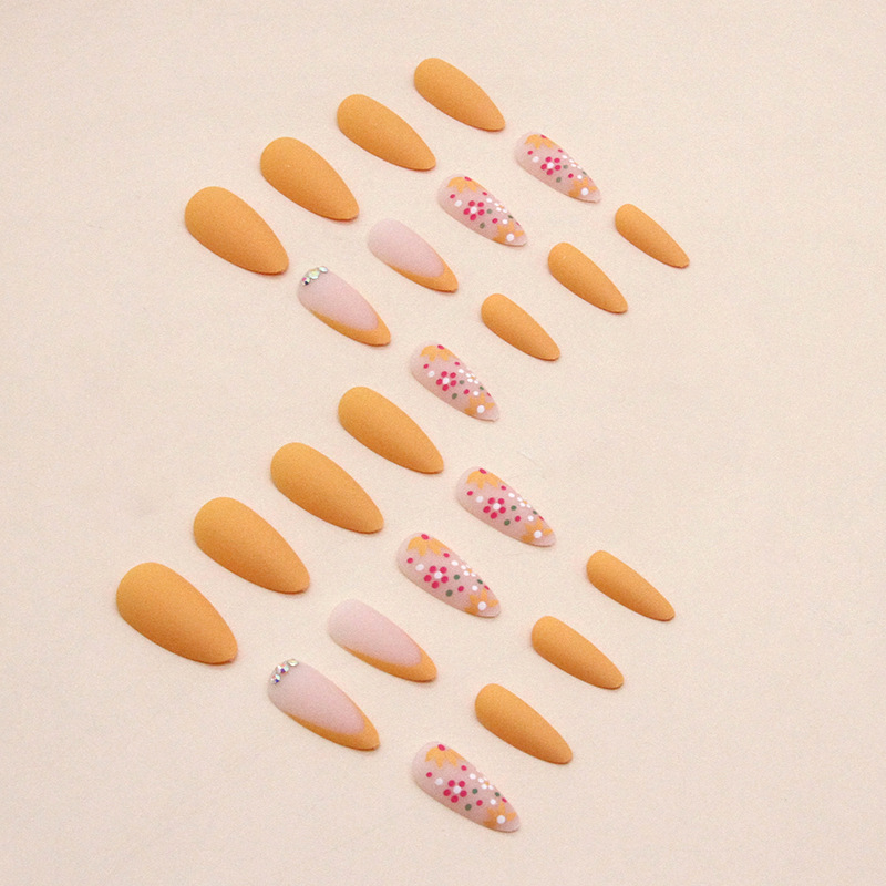 Round Head Almond Nail Matte Texture - Image 3