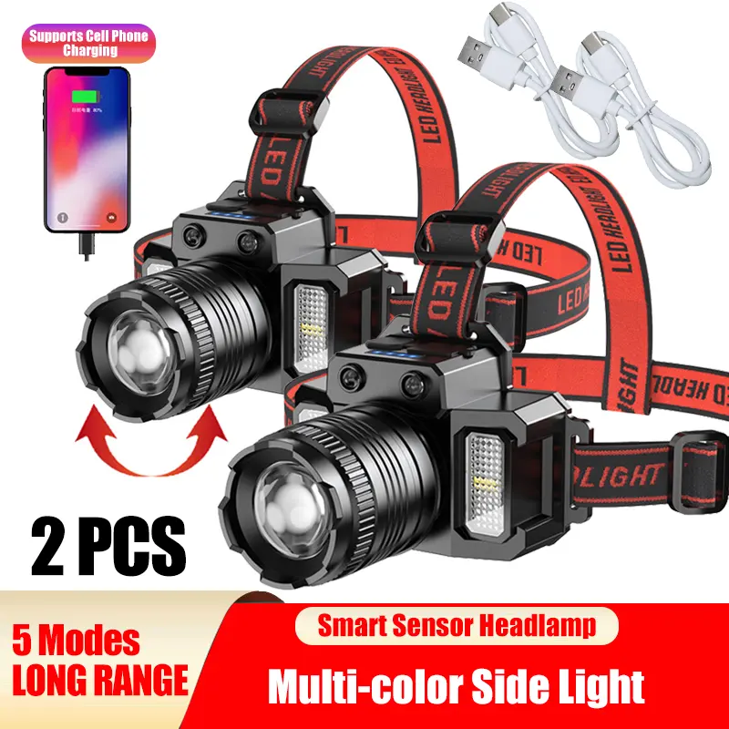 LED Tactical Headlamp Head Torch USB Rechargeable