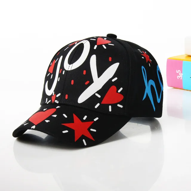 Parent child Boys And Girls Curved Brim Graffiti Baseball Black - Shop at LoveMi
