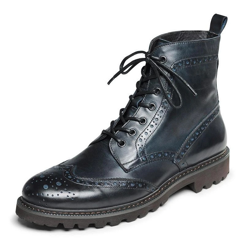 Title 5, Heren Martin boots met lage hak en ronde neus, ...