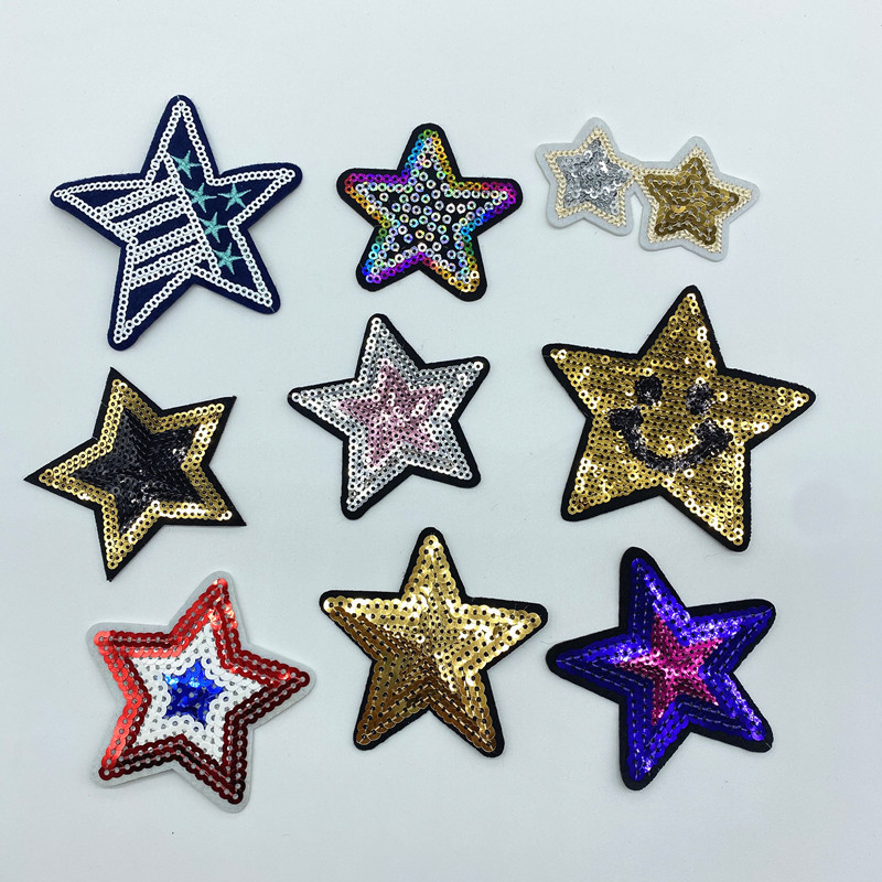 Five Pointed Star Sequin Embroidery Cloth Sticker — image 1