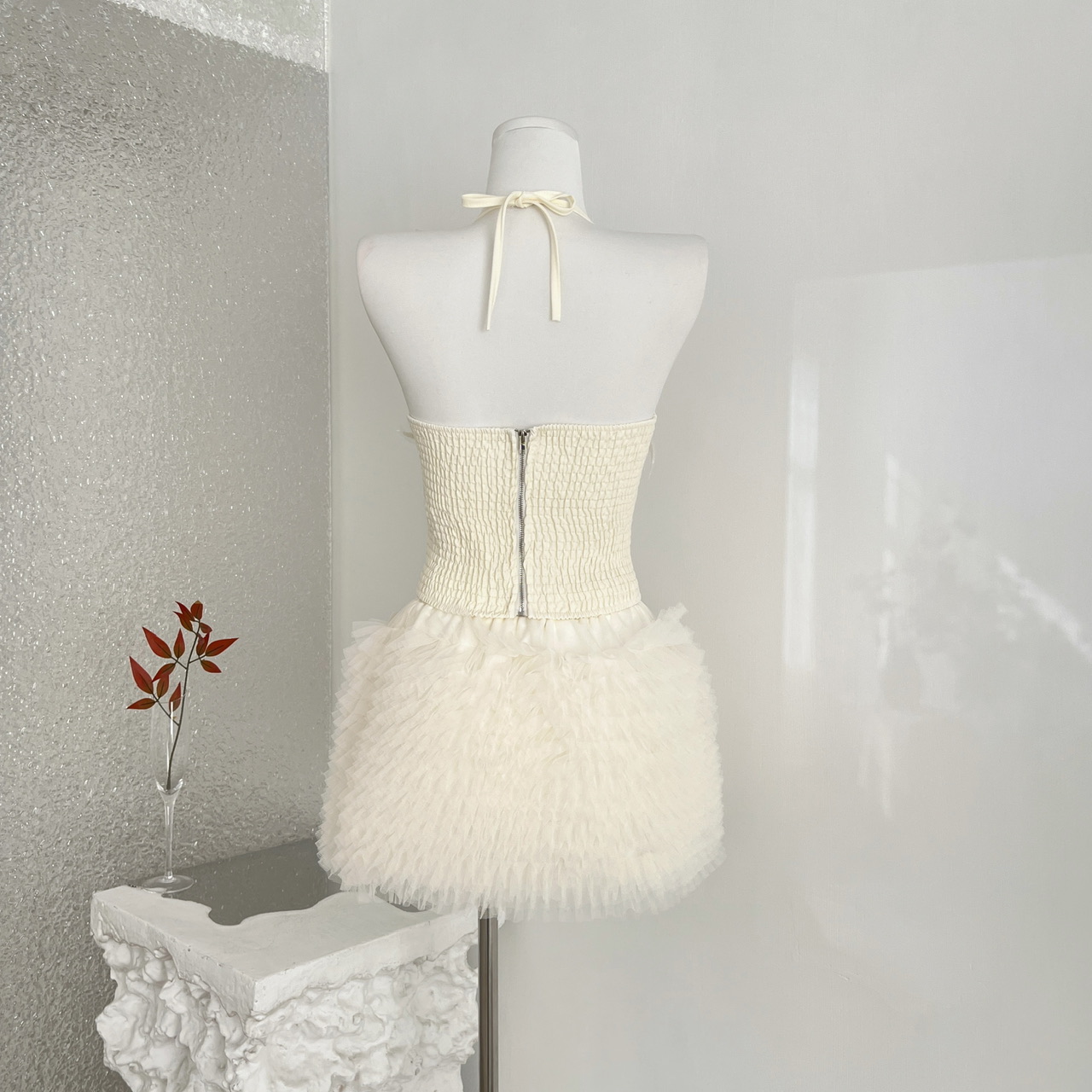 Lace Heavy Embellished Mesh Beaded Sequin Top & Skirt Set Women's Two-Piece