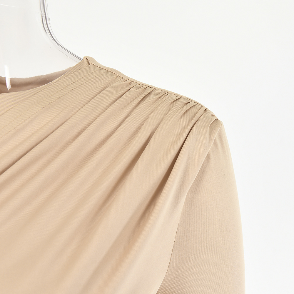 Fashion Simple Round Neck Tight-fitting Long-sleeved Top