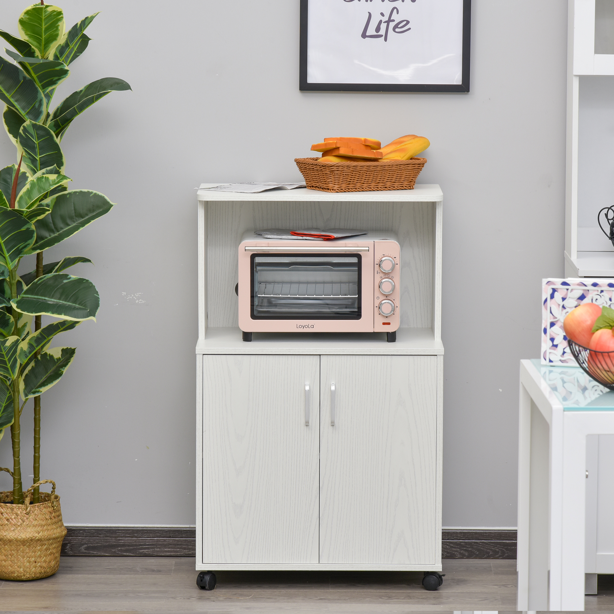 Kitchen Storage Unit, Modern Microwave Stand Trolley Cart, Sideboard — image 10