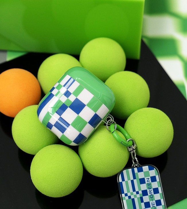 Green Grid Wireless Earphone Soft Cover - Image 6