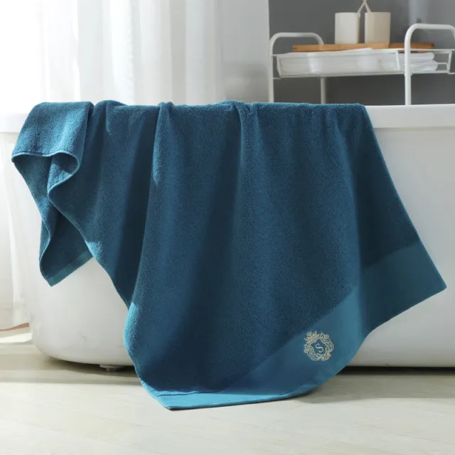 Cotton Bath Towel Embroidery Set Towel Gift Box Blue - Shop at LoveMi
