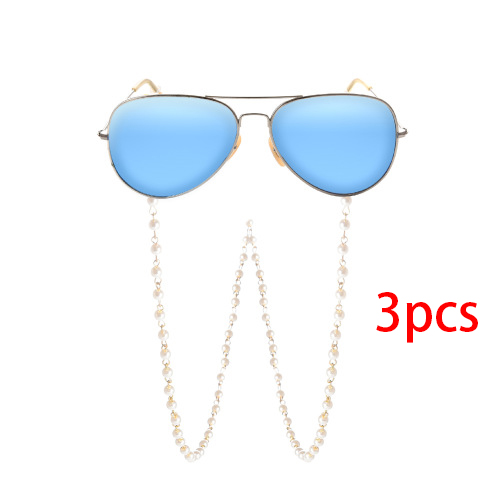 Simple fashion pearl glasses chain Gold 3Pcs - Shop at LoveMi