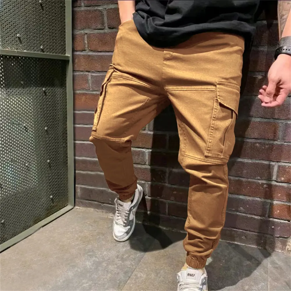 Mens Sports Pants with Pockets Casual Cargo Trousers