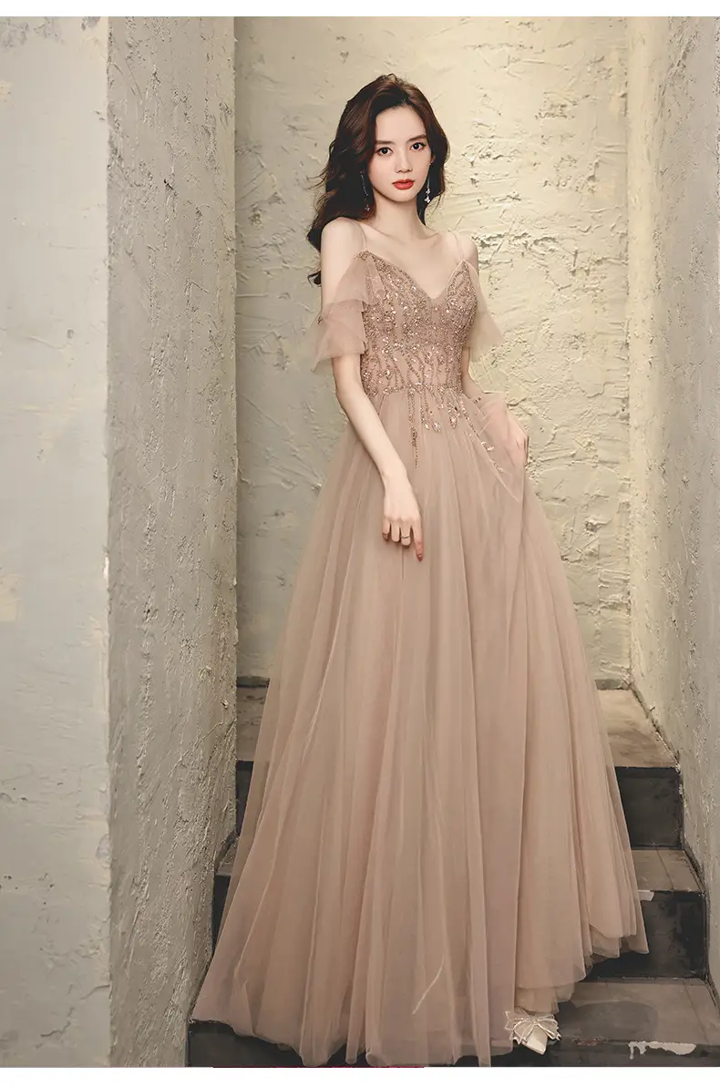 New Style Banquet Ladies In Spring And Summer Show Thin And Long Temperament Bridesmaid Dress