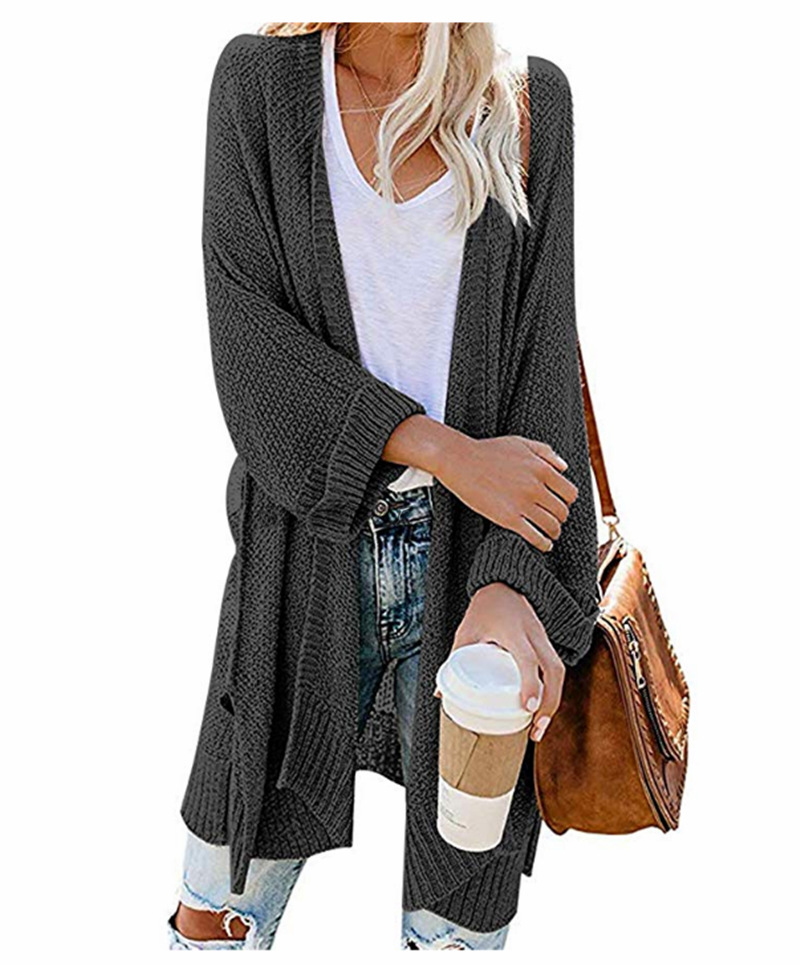 Long split sleeve cardigan sweater