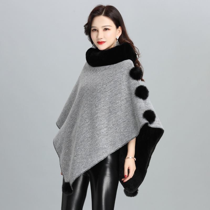 Fashion Faux Fur Jacket Women Shawl Scarf Light Grey - Shop at LoveMi