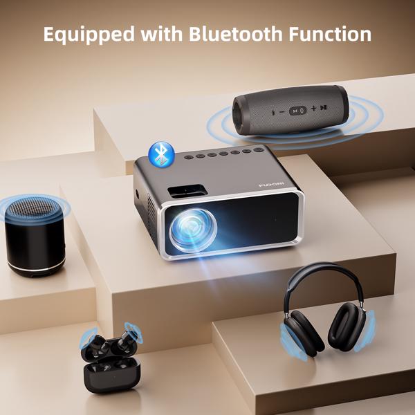 Portable Projector with WiFi & Bluetooth | Native 1080P, 4K Support, High-Brightness LED Outdoor Movie Projector - Image 5