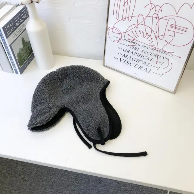 Lamb Wool Ear Vintage Plushwild Dark Grey - Shop at LoveMi